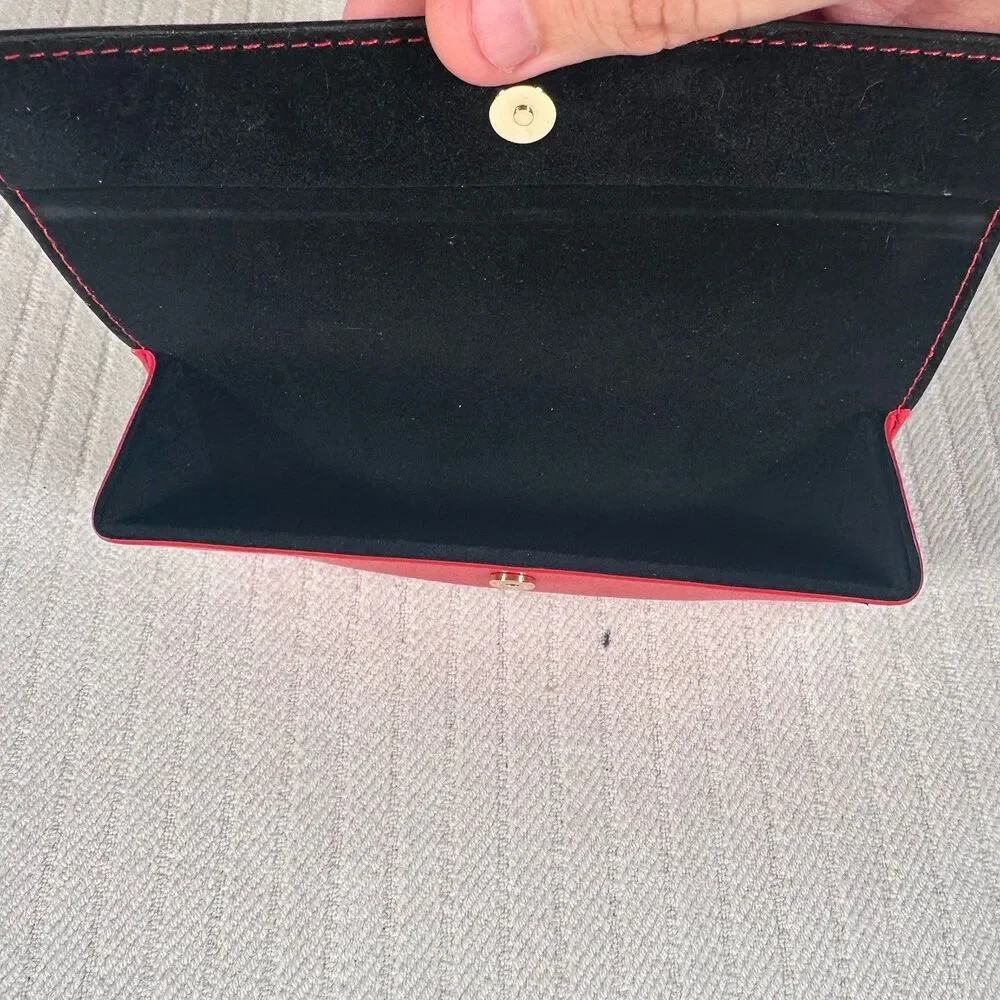 GUESS Red Faux Leather Eyeglasses Sunglasses Semi Hard Case